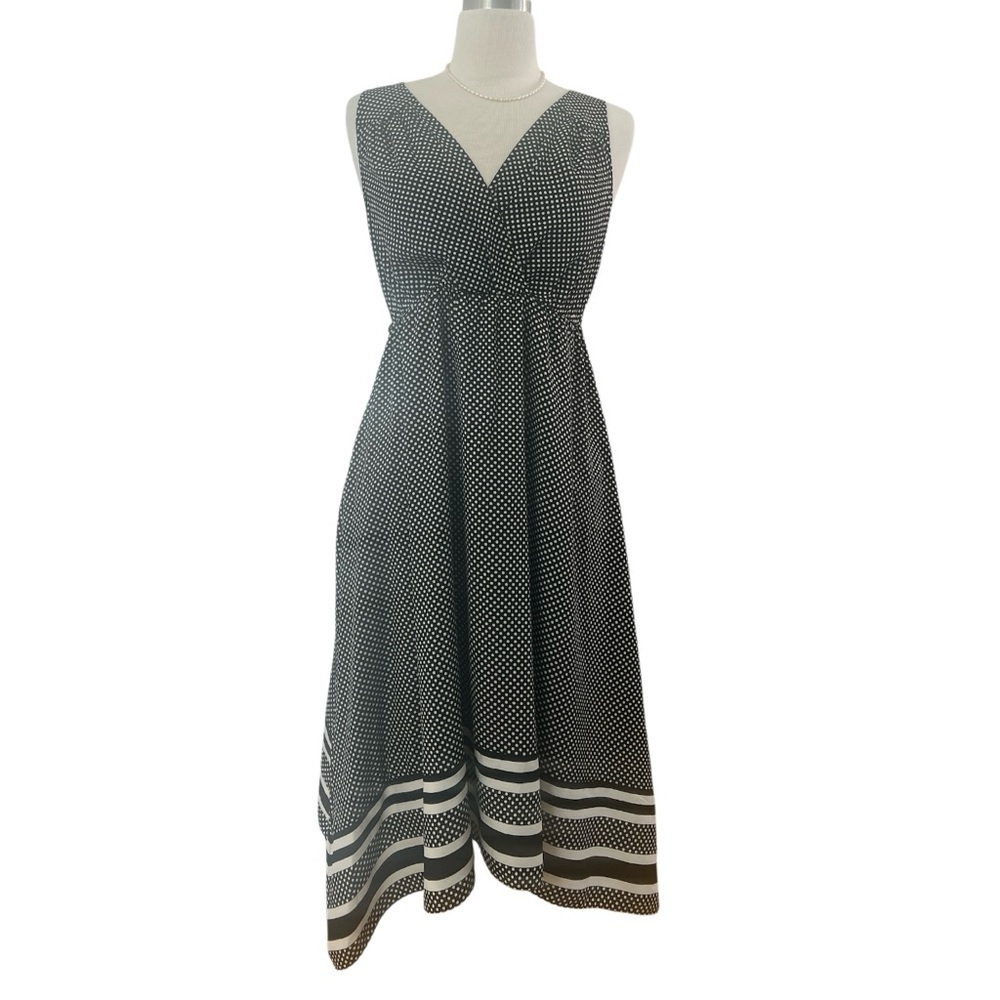 NWOT- MOTHERHOOD MATERNITY👶 Black and White polkadot Striped Midi Dress